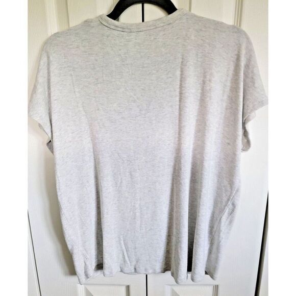 Athleta Women's Small Gray Scoop Neck Cap Sleeve Top Open Cut Outs Slouchy Soft - Picture 4 of 5